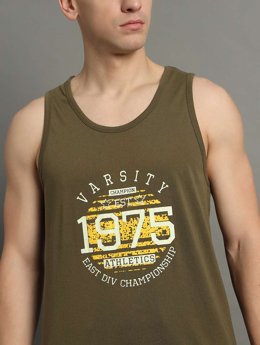 men typographic sleeveless regular fit t-shirt - 22358551 -  Standard Image - 4