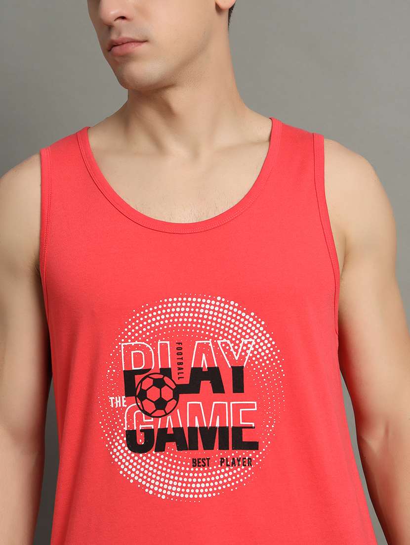 men typographic sleeveless regular fit t-shirt - 22358552 -  Standard Image - 4
