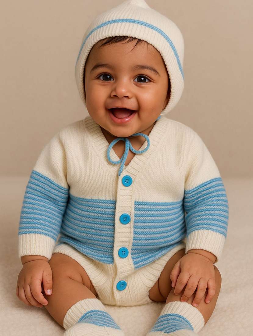 kids self designed sweater with woolen scoks & cap - 22358577 -  Standard Image - 1