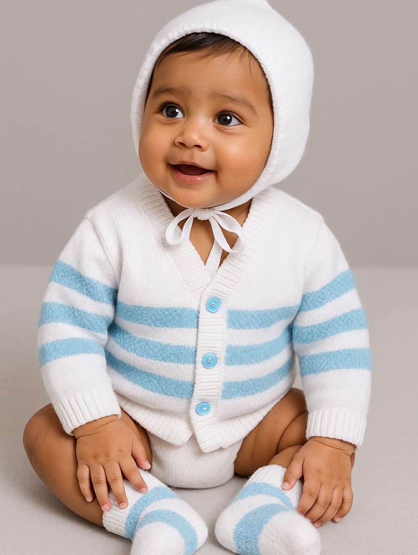 kids self designed sweater with woolen scoks & cap - 22358580 -  Standard Image - 1