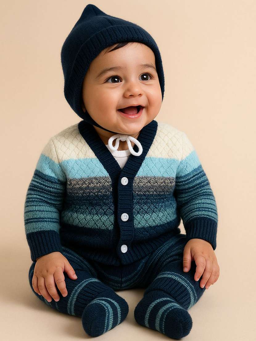 kids self designed sweater with woolen scoks & cap - 22358611 -  Standard Image - 1