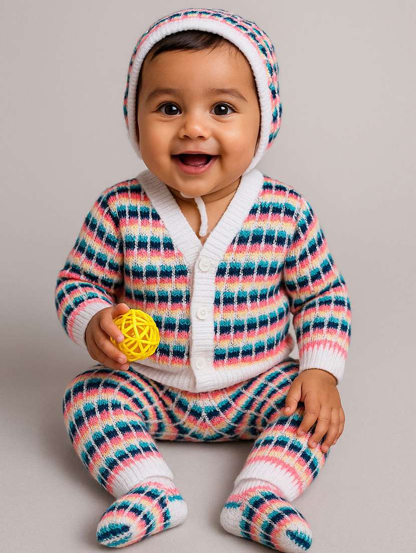 kids full length set with woolen cap and socks - 22358615 -  Standard Image - 1