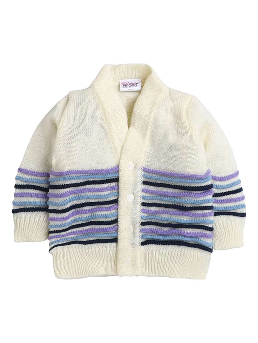 kids striped cardigan with woolen socks & cap - 22358643 -  Standard Image - 1