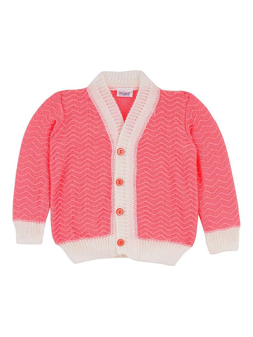 kids self design cardigan with woolen socks & cap - 22358649 -  Standard Image - 1