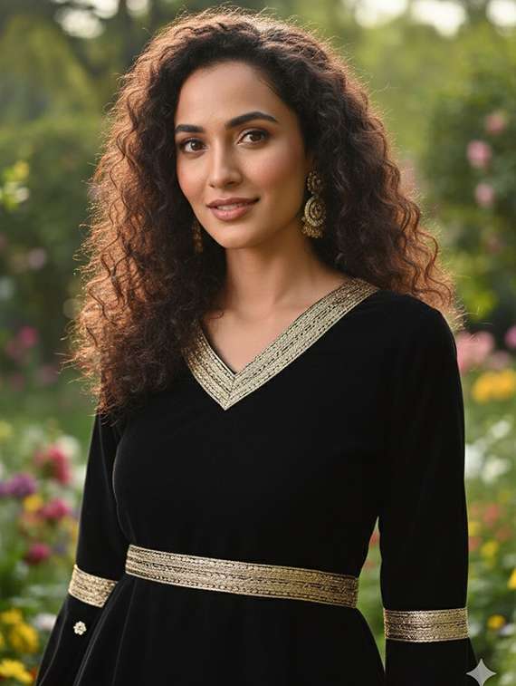 women solid with work bell sleeve ethnic co-ord set - 22358694 -  Standard Image - 4