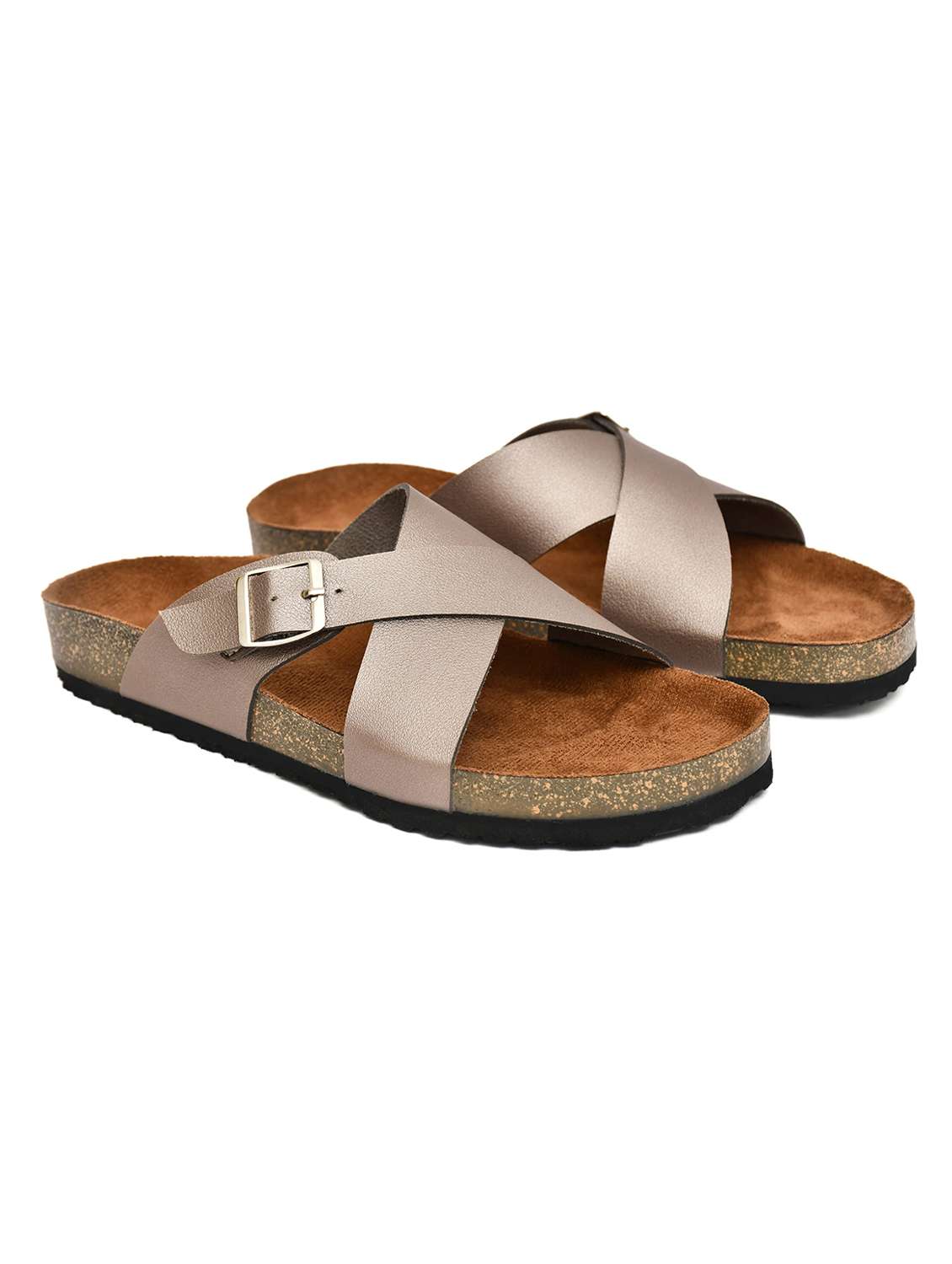 Women Solid Slip On Sandals - 22358747 -  Standard Image - 1