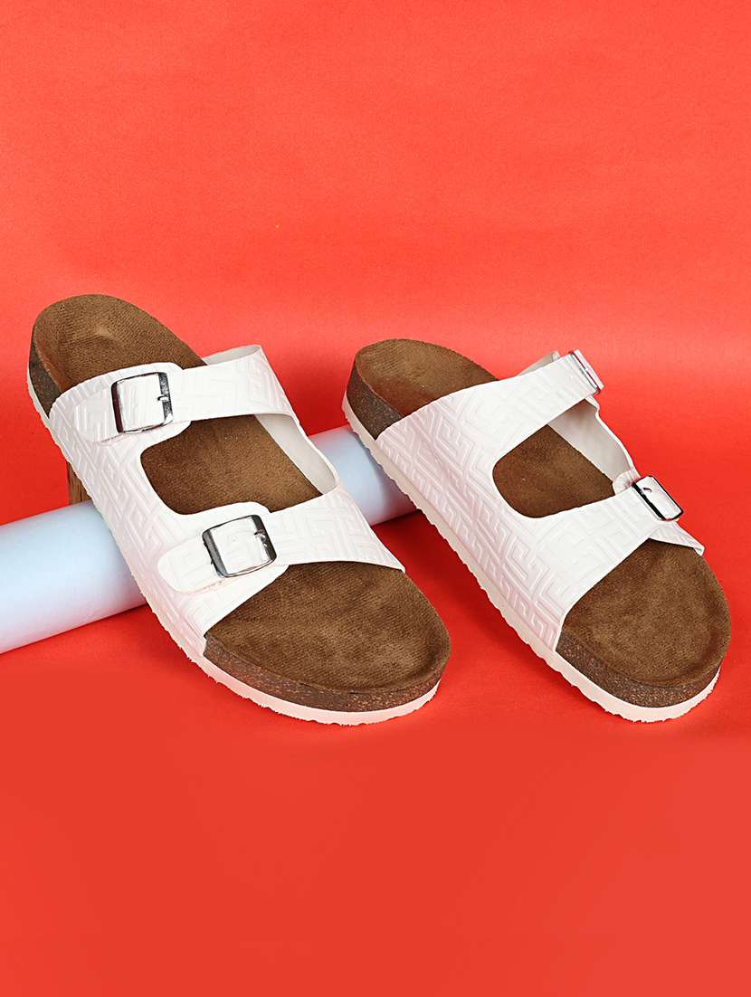 women solid slip on sandals