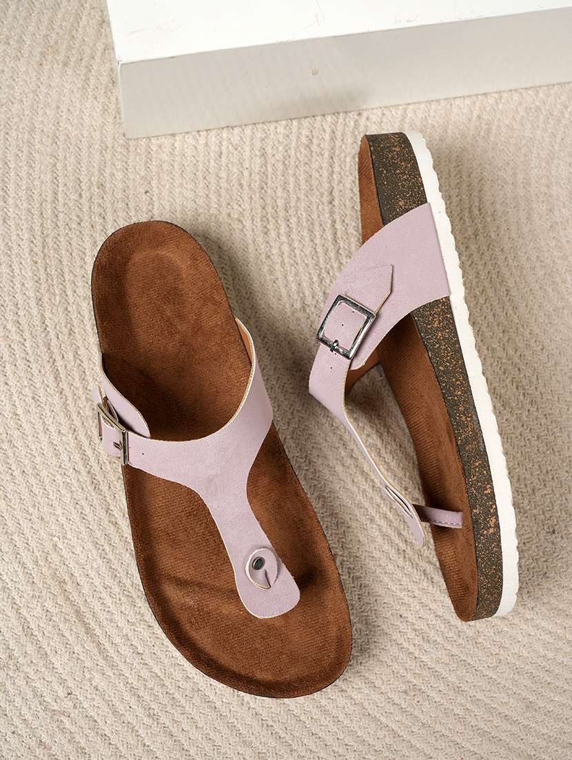 women solid slip on sandals