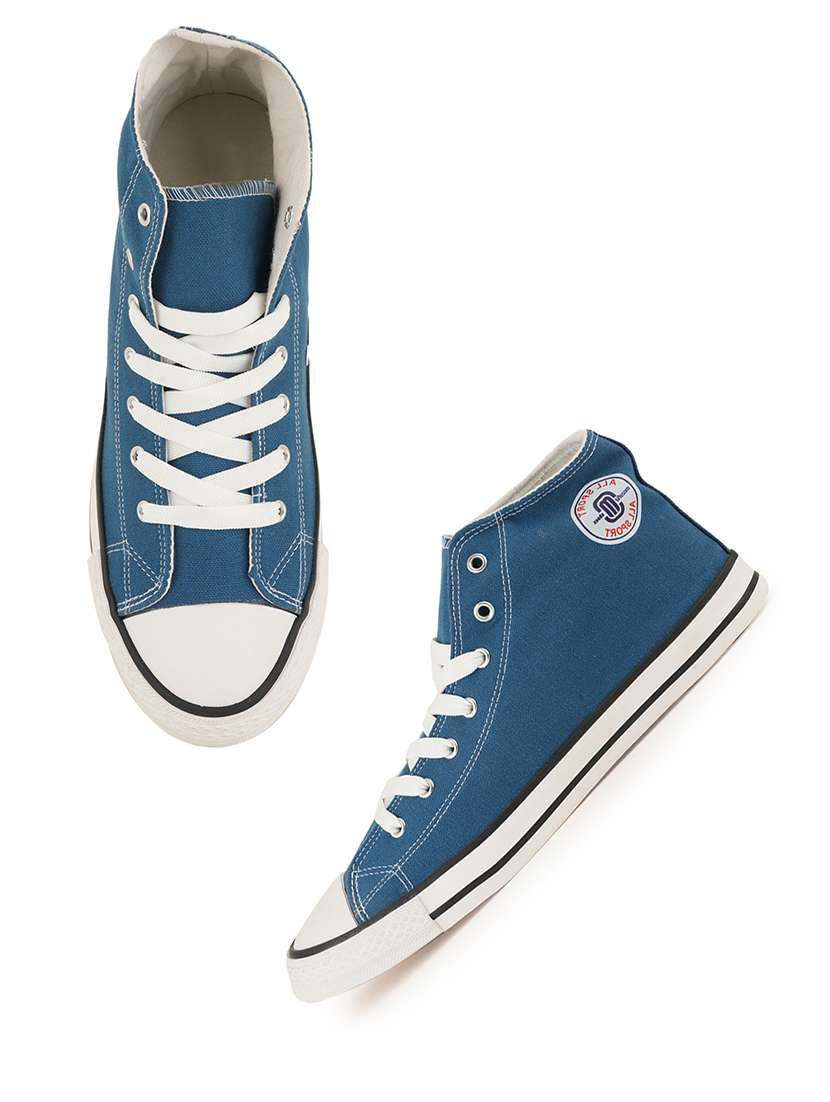 men solid lace up high ankle sneaker - 22358828 -  Standard Image - 4