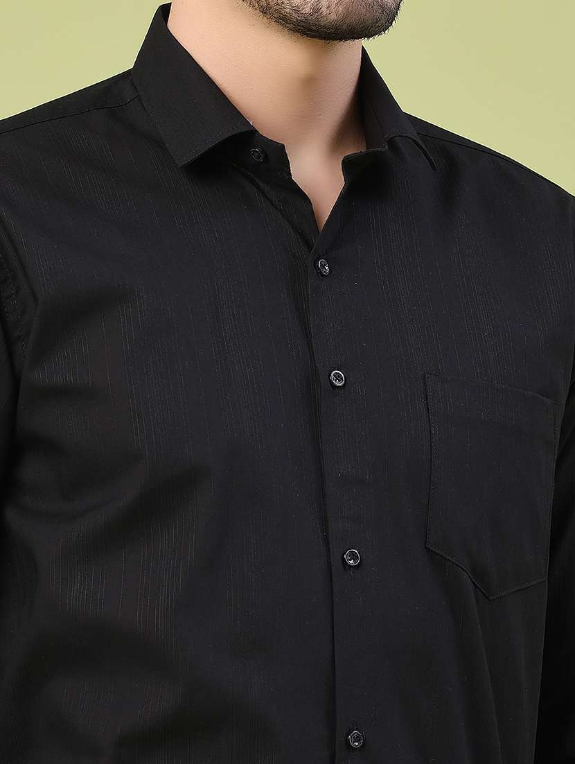men self design long sleeve slim fit formal shirt - 22359269 -  Standard Image - 1