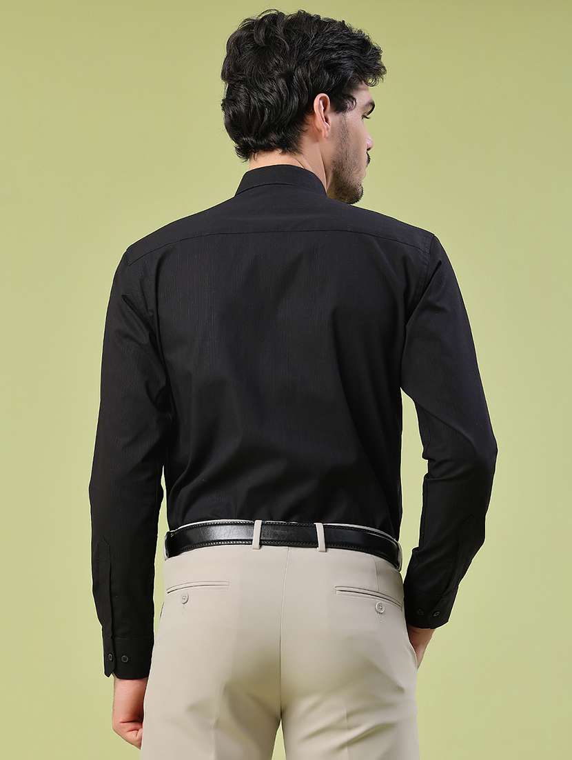 men self design long sleeve slim fit formal shirt - 22359269 -  Standard Image - 4