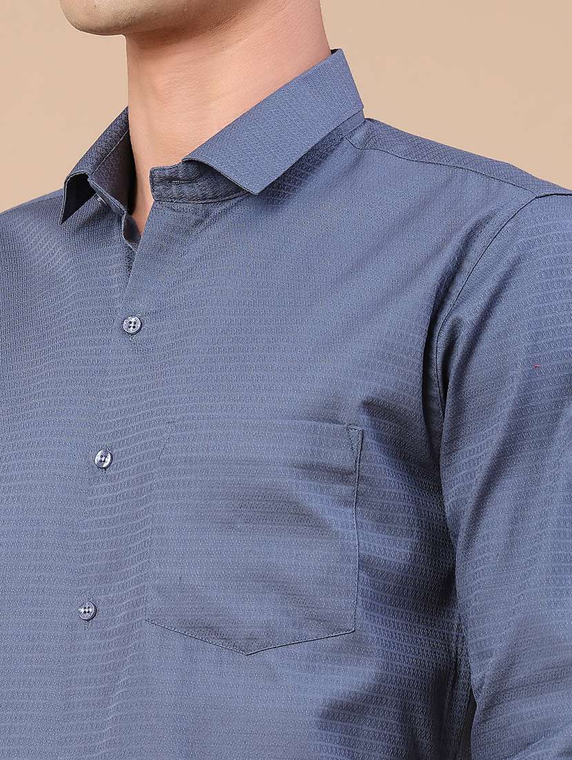 men self design long sleeve slim fit formal shirt - 22359270 -  Standard Image - 1