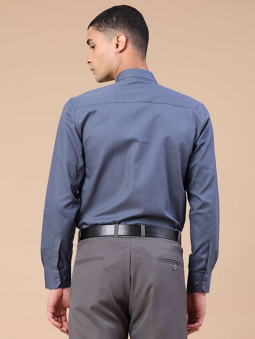 men self design long sleeve slim fit formal shirt - 22359270 -  Standard Image - 4