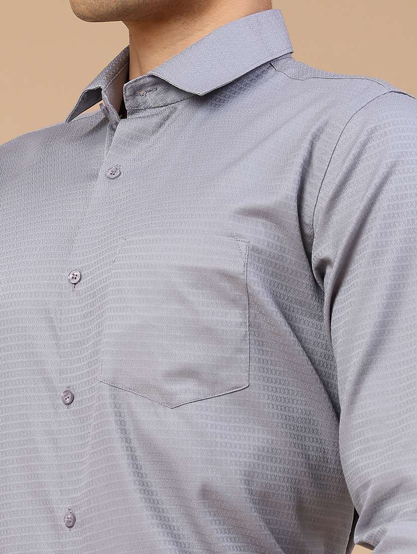 men self design long sleeve slim fit formal shirt - 22359271 -  Standard Image - 1
