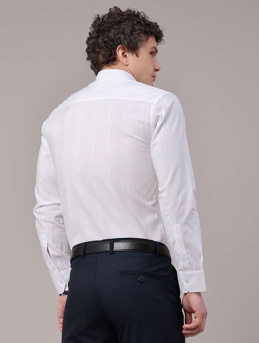 men self design long sleeve slim fit formal shirt - 22359281 -  Standard Image - 4