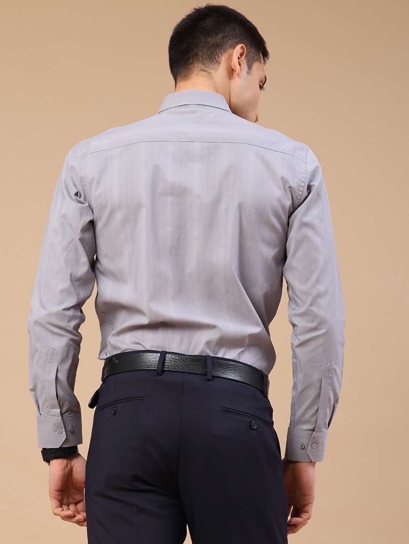 men self design long sleeve slim fit formal shirt - 22359283 -  Standard Image - 4