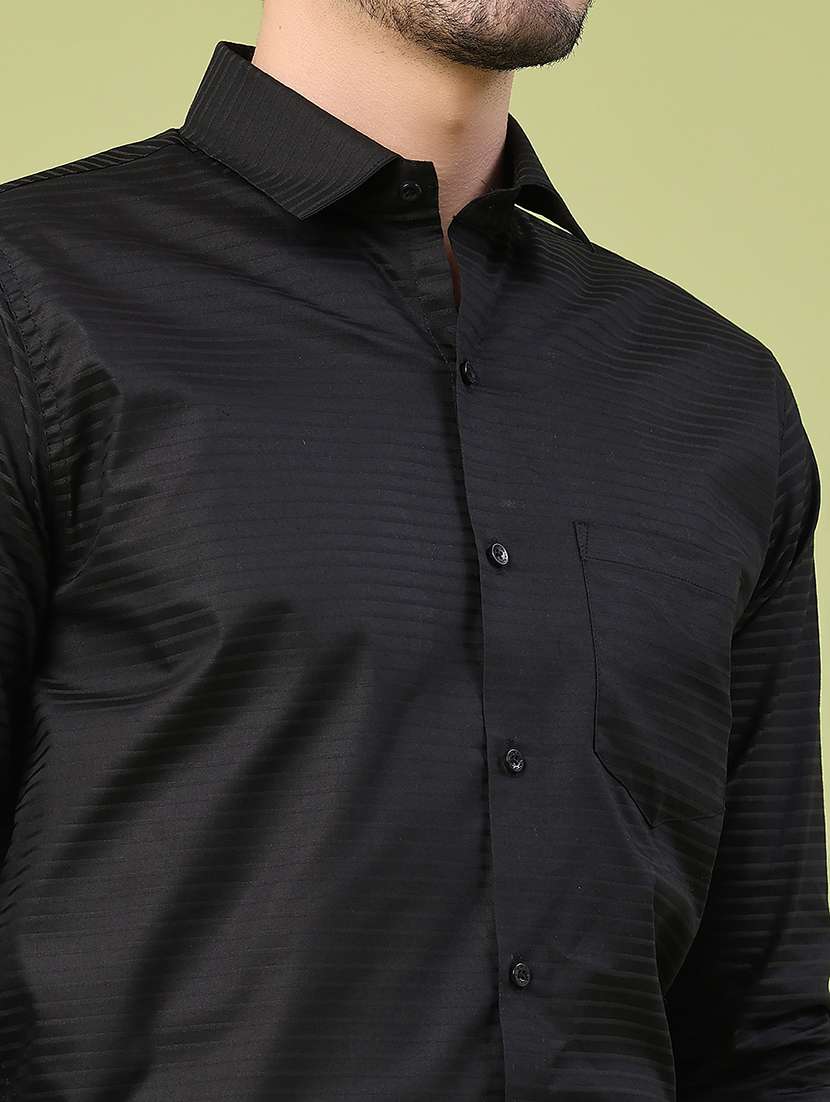 men self design long sleeve slim fit formal shirt - 22359285 -  Standard Image - 1