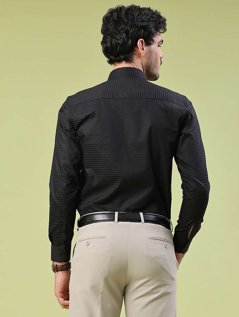 men self design long sleeve slim fit formal shirt - 22359285 -  Standard Image - 4