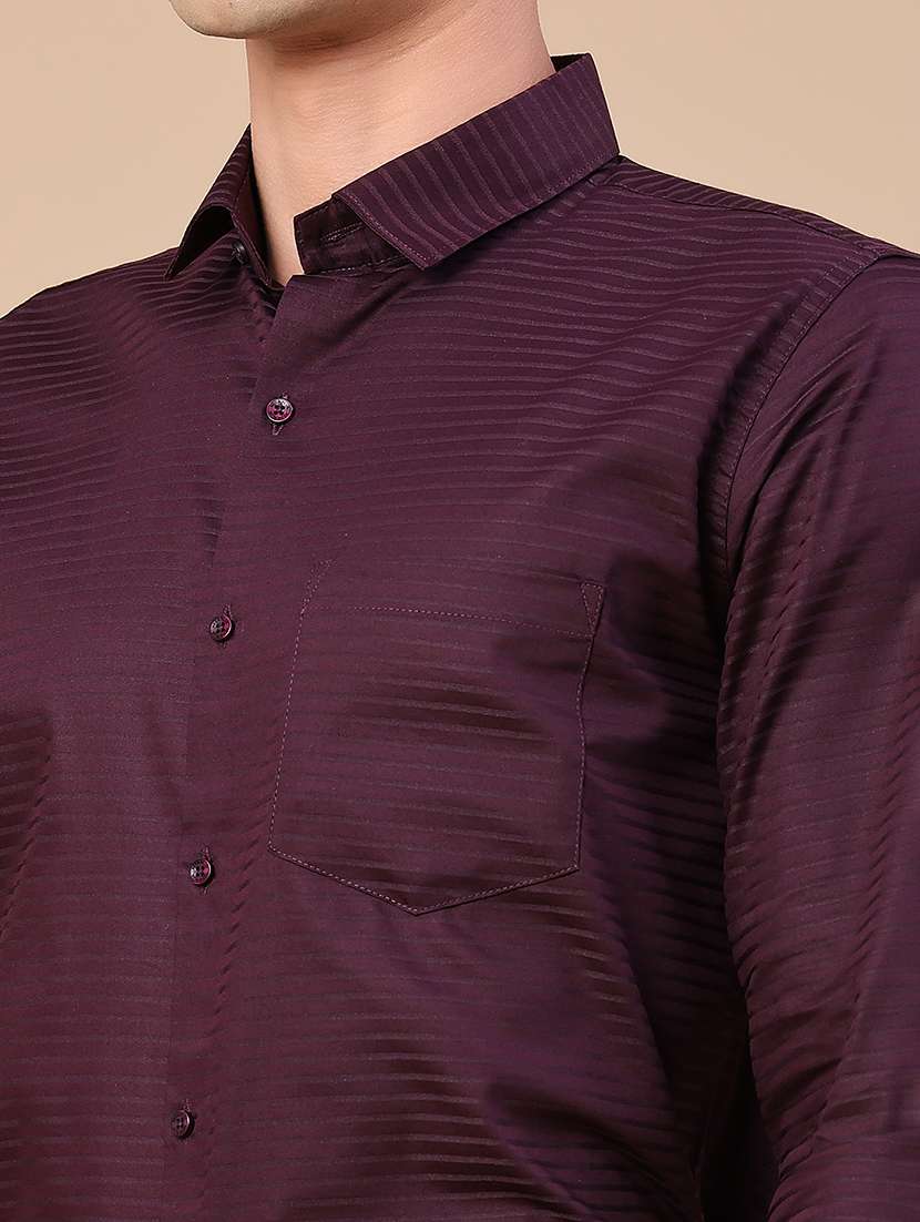 men self design long sleeve slim fit formal shirt - 22359286 -  Standard Image - 1