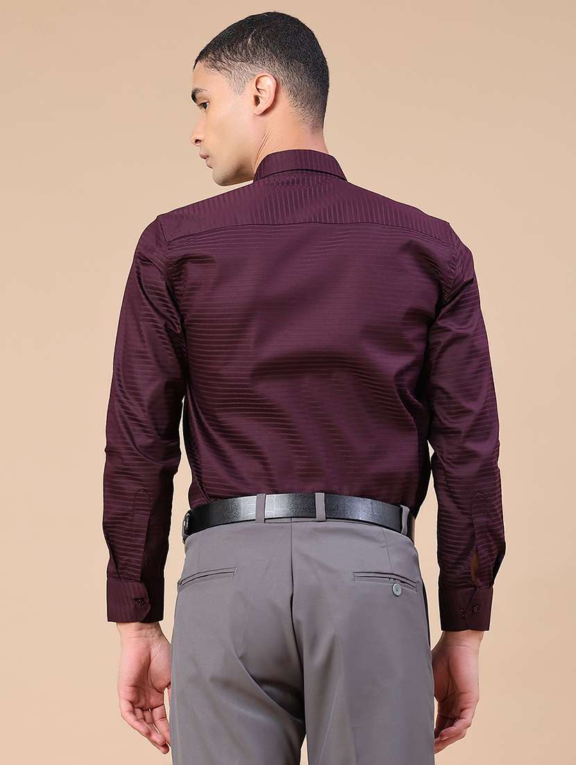 men self design long sleeve slim fit formal shirt - 22359286 -  Standard Image - 4
