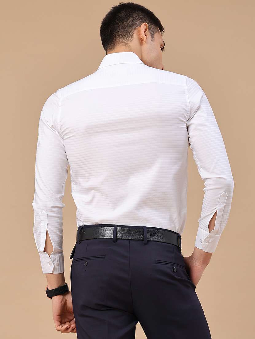 men self design long sleeve slim fit formal shirt - 22359287 -  Standard Image - 4