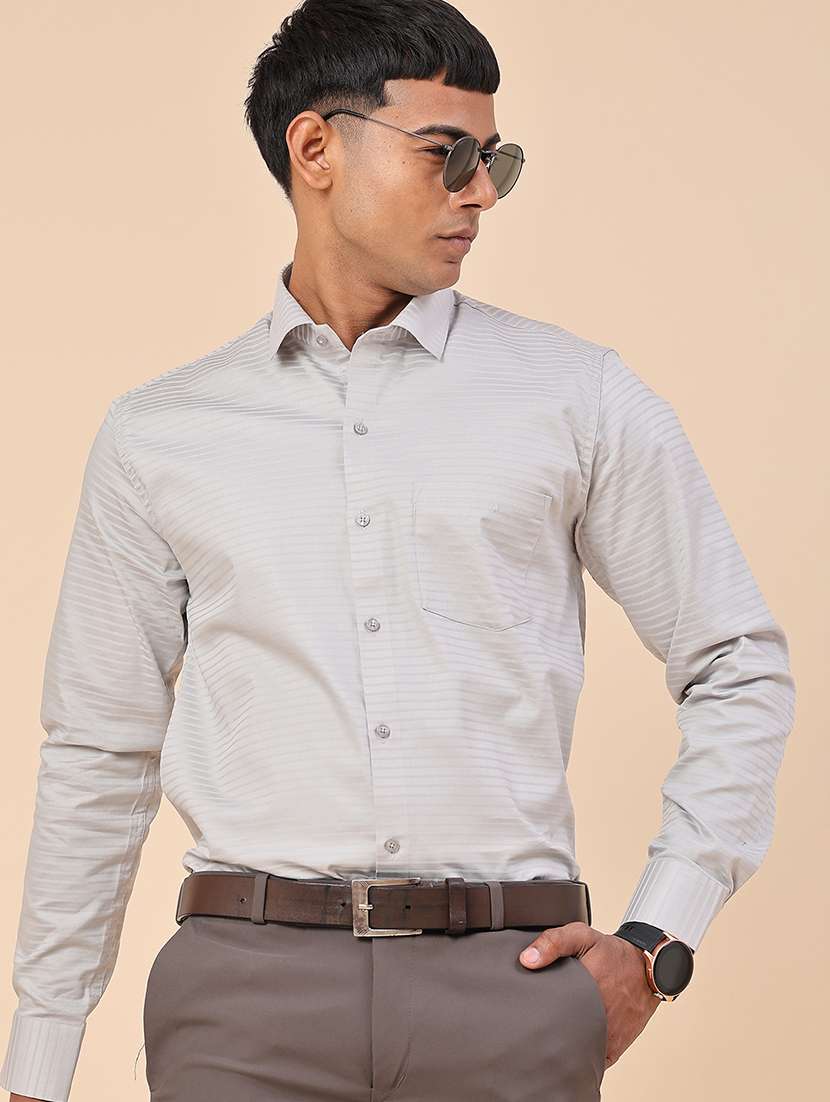 grey cotton formal shirt