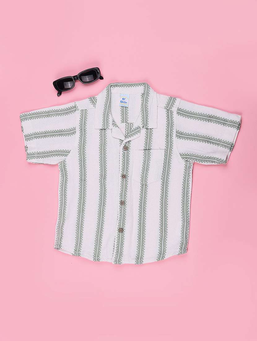 boys self design short sleeves casual shirt - 22359360 -  Standard Image - 1