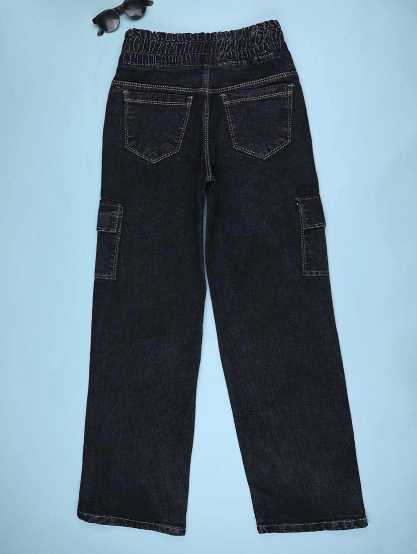 boys solid mid rise cargo - 22359422 -  Standard Image - 1