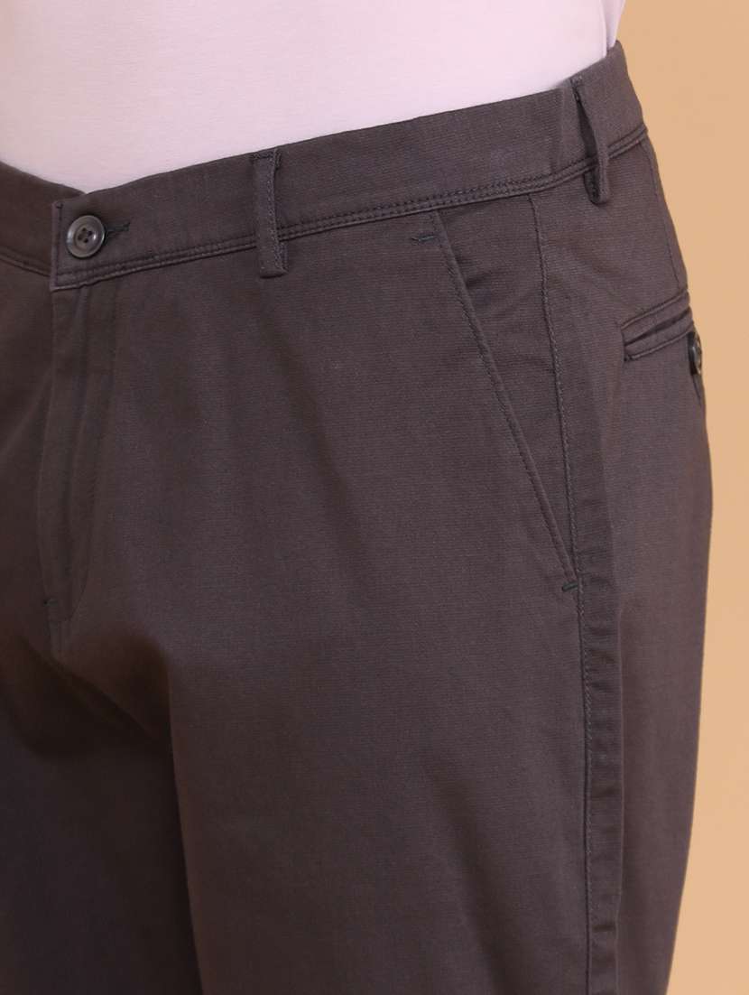 Men Solid Mid Rise Chinos Casual Trouser - 22359883 -  Standard Image - 1