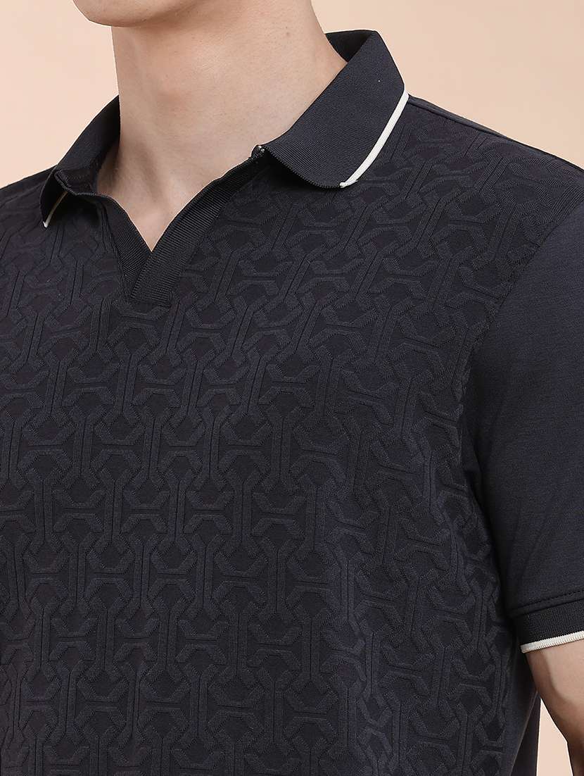 men self design short sleeve regular fit polo t-shirt - 22359909 -  Standard Image - 1