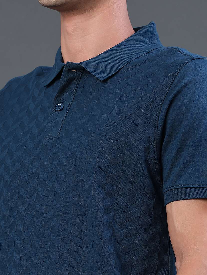 men self design short sleeve regular fit polo t-shirt - 22359910 -  Standard Image - 1