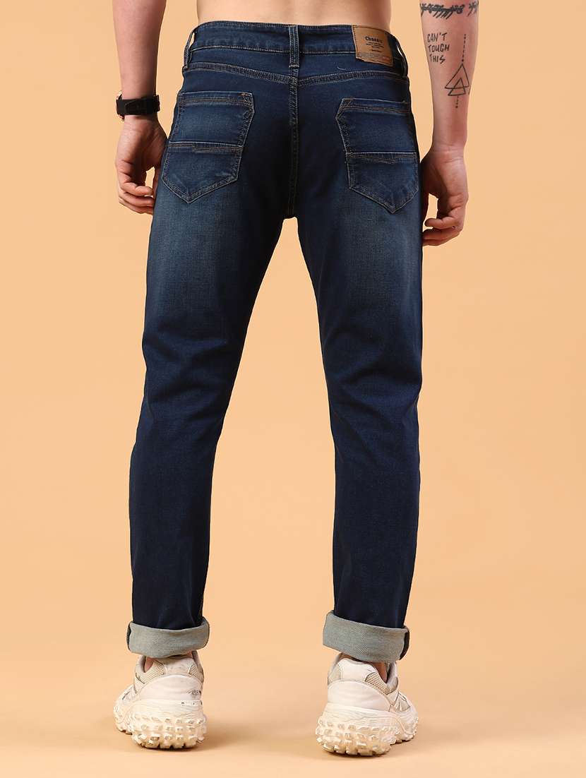 men washed mid rise full length slim fit jeans - 22359932 -  Standard Image - 4