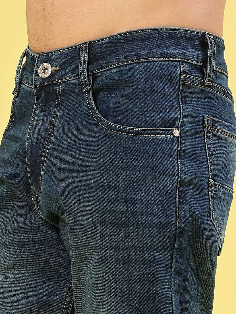 men washed mid rise full length tapered jeans - 22359936 -  Standard Image - 1