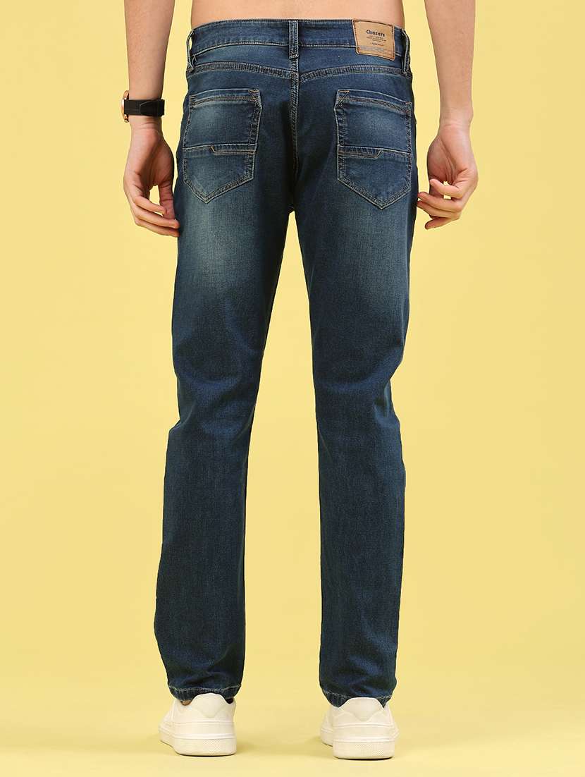 men washed mid rise full length tapered jeans - 22359936 -  Standard Image - 4