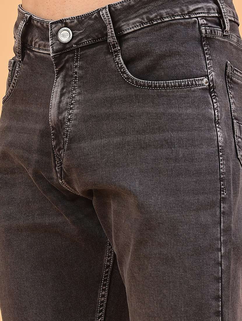 men plain mid rise ankle length slim fit jeans - 22359938 -  Standard Image - 1