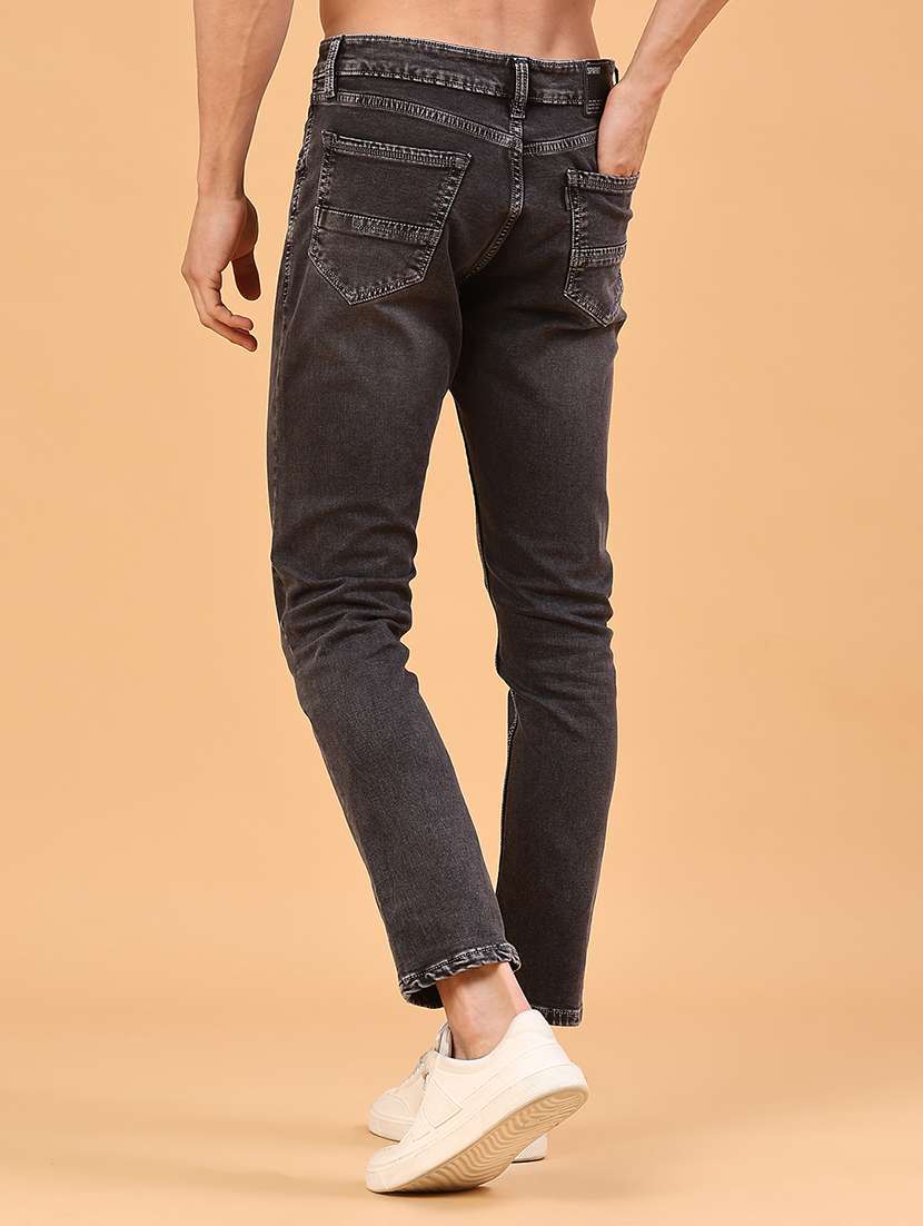 men plain mid rise ankle length slim fit jeans - 22359938 -  Standard Image - 4