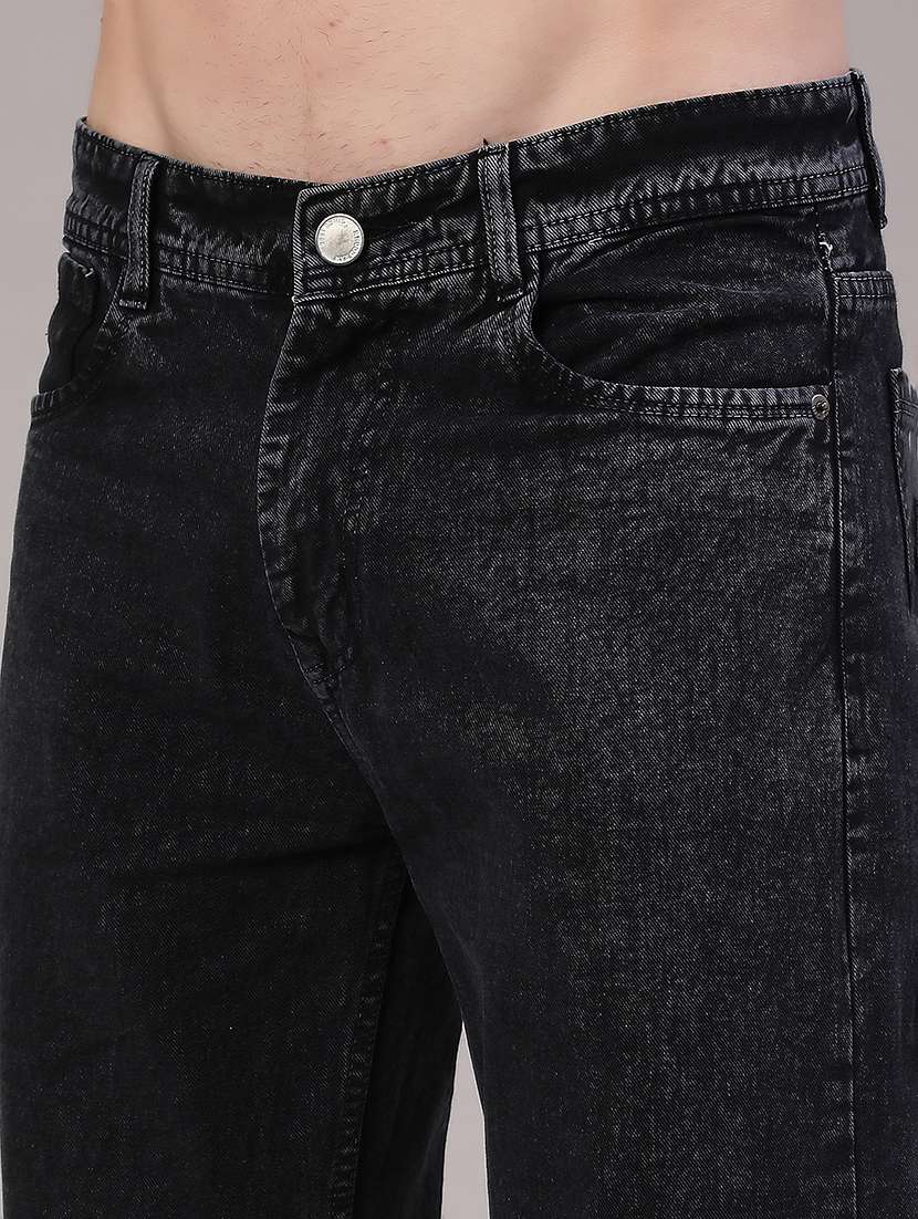men plain mid rise full length straight jeans - 22359948 -  Standard Image - 1