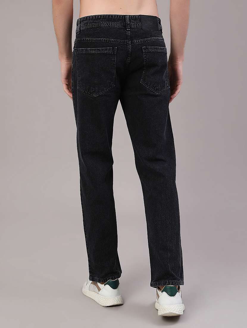 men plain mid rise full length straight jeans - 22359948 -  Standard Image - 4