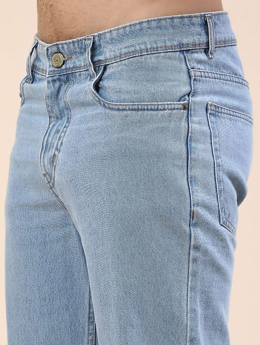 men plain mid rise full length straight jeans - 22359949 -  Standard Image - 1