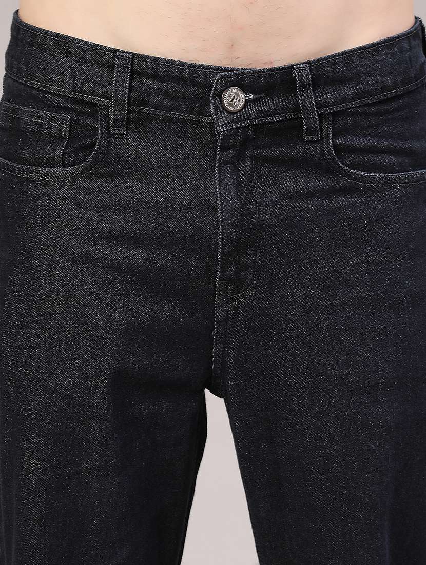 men plain mid rise full length straight jeans - 22359950 -  Standard Image - 1
