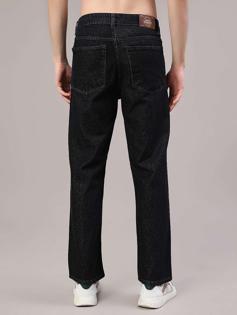 men plain mid rise full length straight jeans - 22359950 -  Standard Image - 4