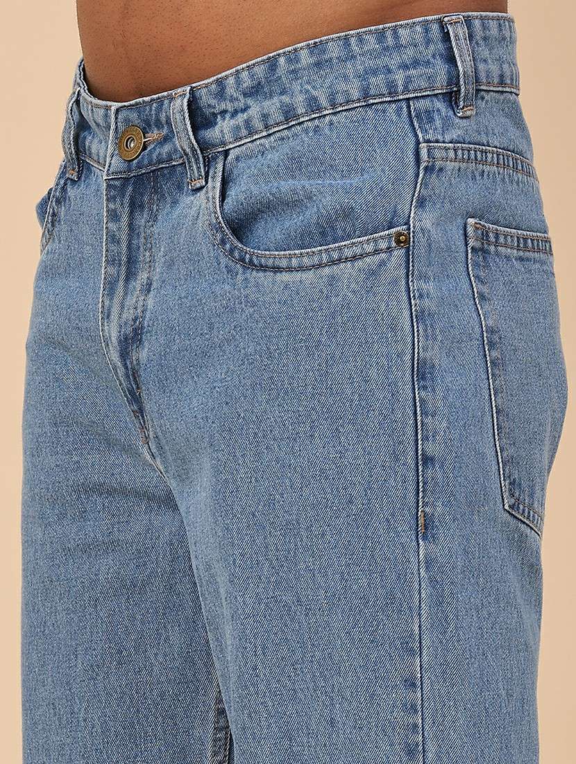 men plain mid rise full length straight jeans - 22359951 -  Standard Image - 1