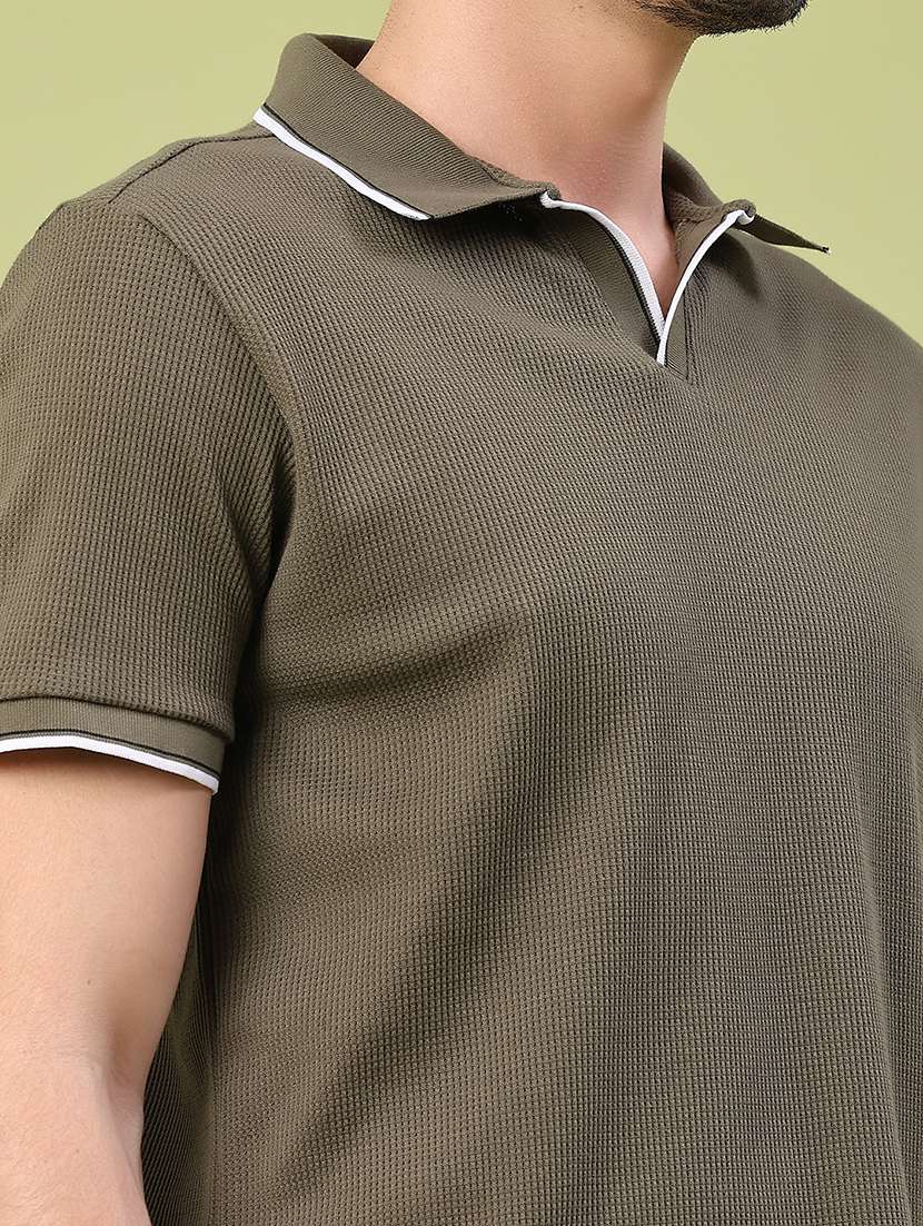 men textured short sleeve regular fit polo t-shirt - 22359958 -  Standard Image - 1