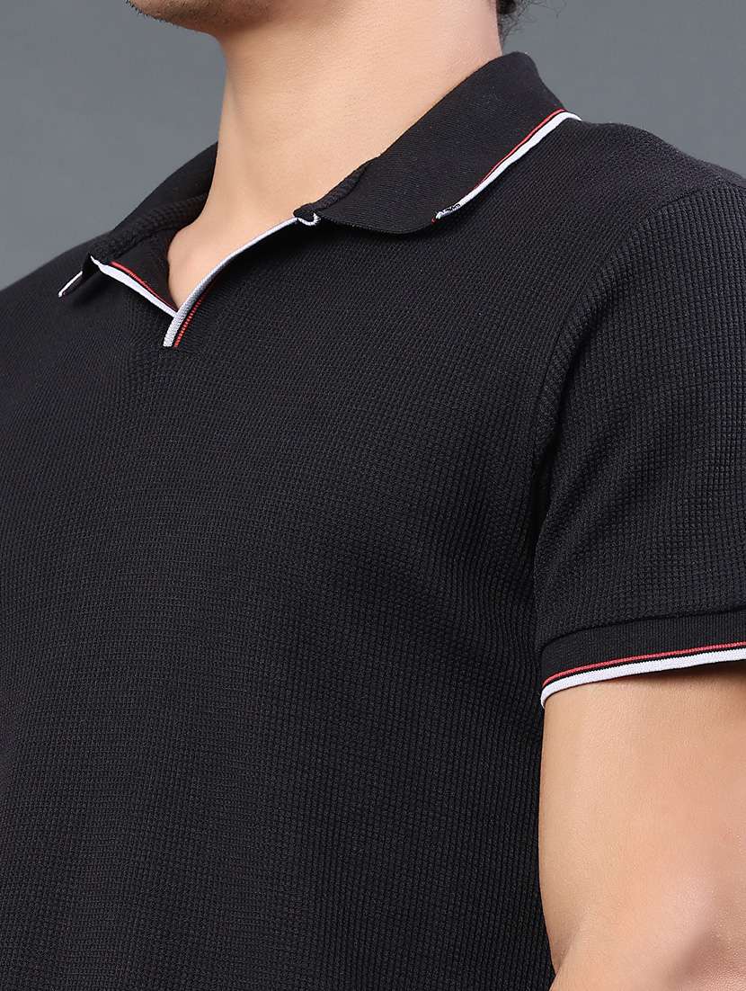 men textured short sleeve regular fit polo t-shirt - 22359960 -  Standard Image - 1