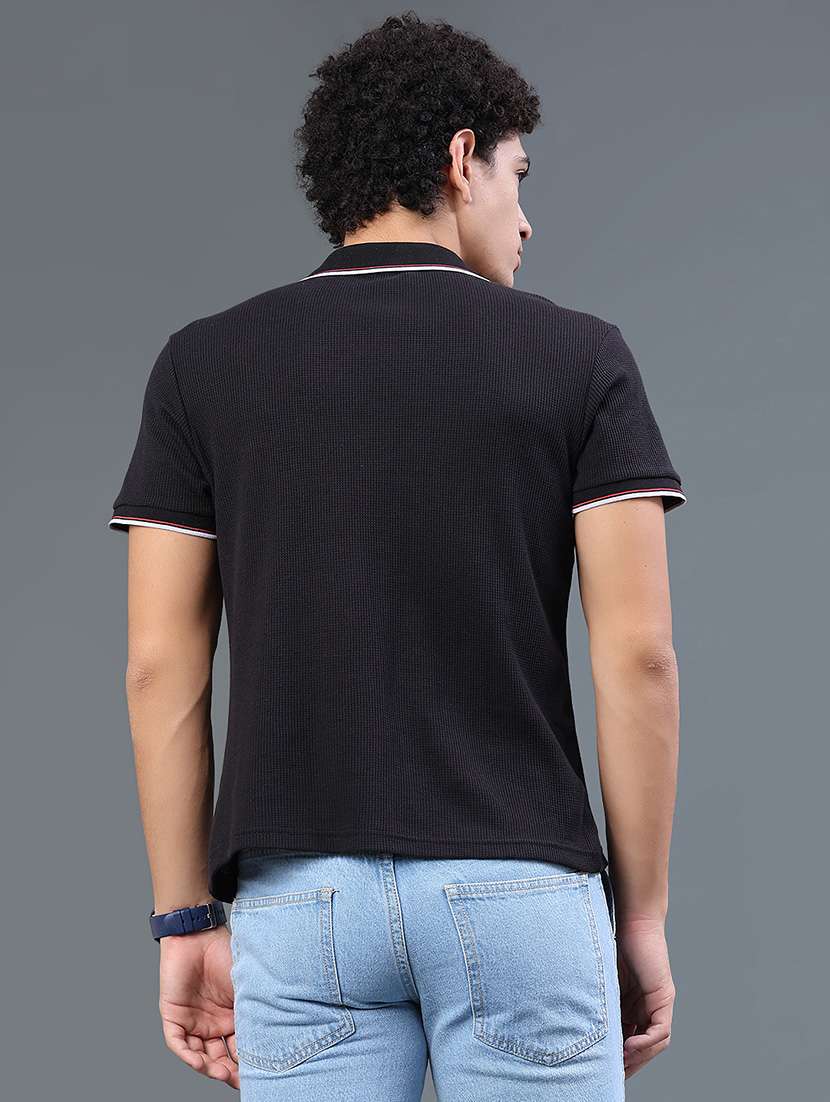 men textured short sleeve regular fit polo t-shirt - 22359960 -  Standard Image - 4