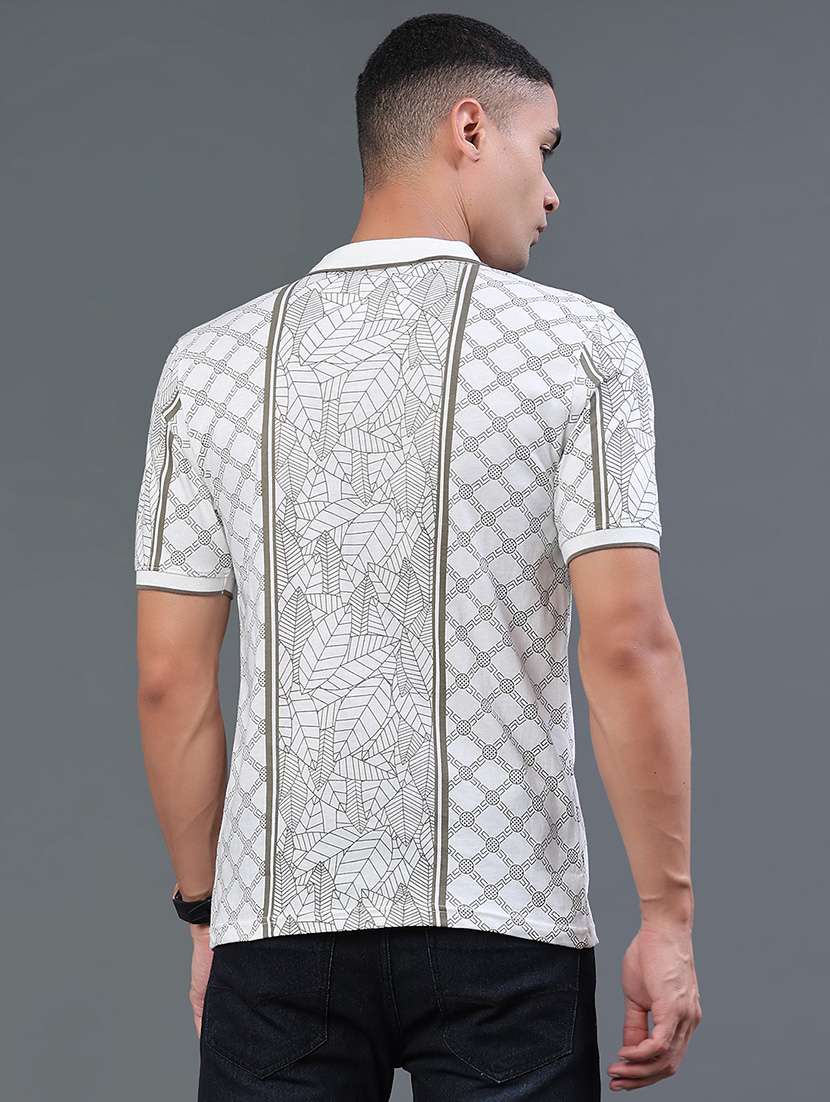 men printed short sleeve regular fit polo t-shirt - 22359961 -  Standard Image - 4