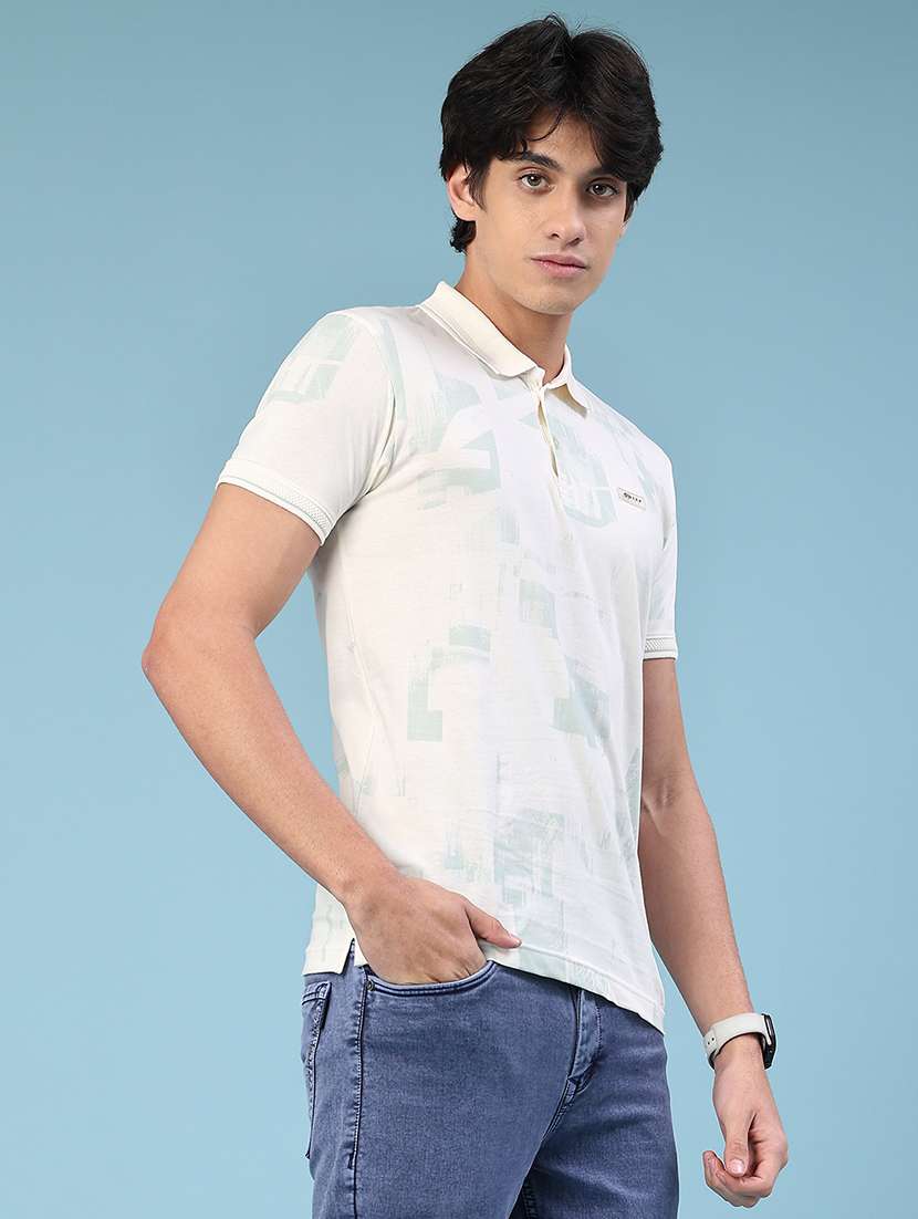 white cotton blend plain tshirt - 22359963 -  Standard Image - 1