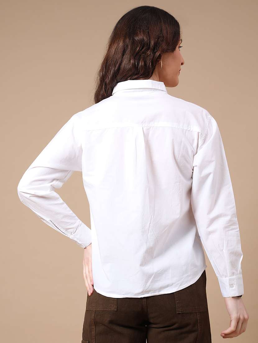 White Cotton Regular Shirt - 22360005 -  Standard Image - 4