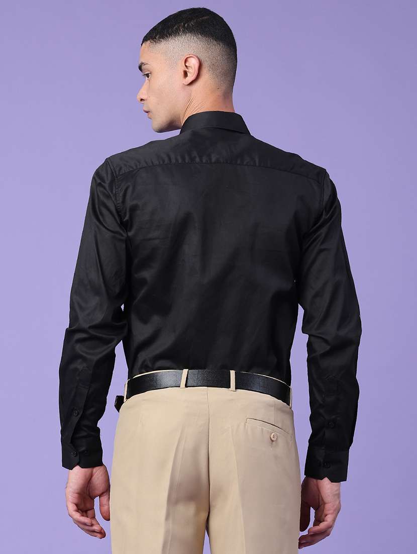 men solid long sleeve slim fit formal shirt - 22360015 -  Standard Image - 4