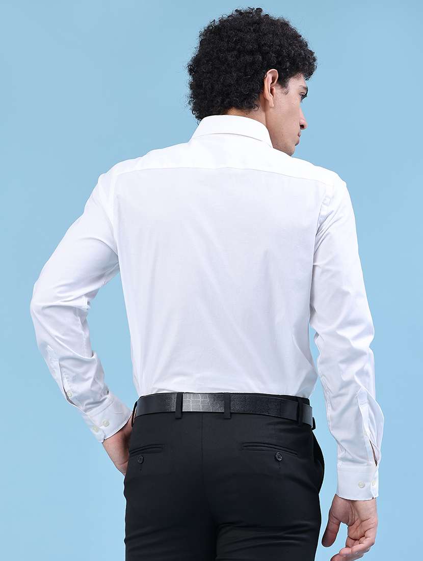Men Solid Long Sleeve Slim Fit Formal Shirt - 22360016 -  Standard Image - 4
